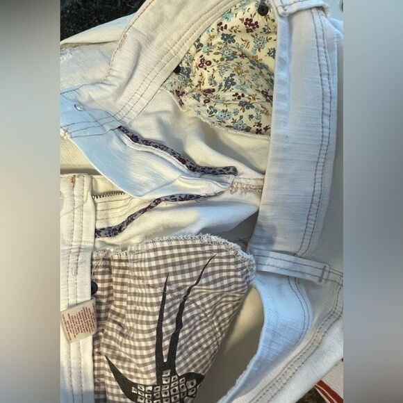 Ett Twa White Distressed Jeans Cropped 28 - Picture 7 of 8